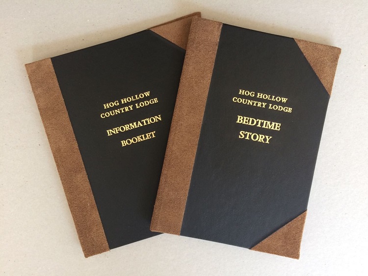 Book binding project for Hog Hollow Country Lodge